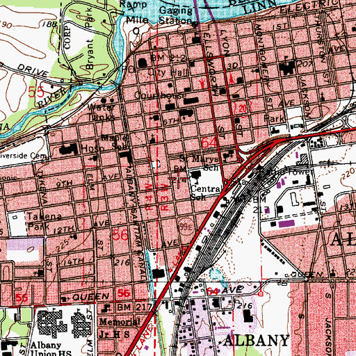 Topographic Map of Central Elementary School, OR