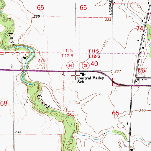 Topographic Map of Central Valley Christian School, OR