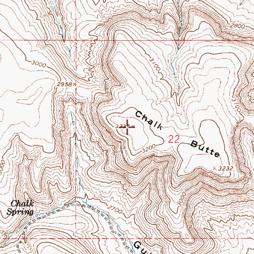 Topographic Map of Chalk Butte, OR