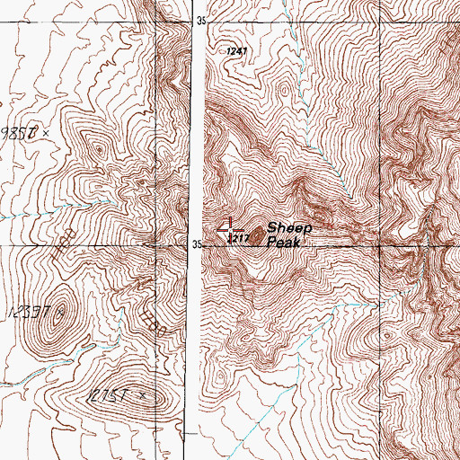 Topographic Map of Sheep Peak, AZ