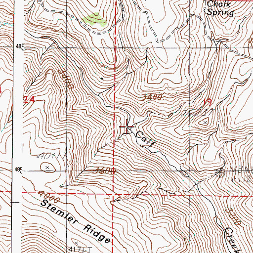 Topographic Map of Chalk Gulch, OR