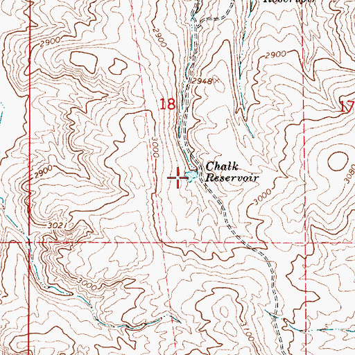 Topographic Map of Chalk Reservoir, OR