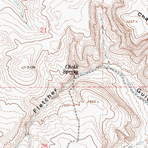 Topographic Map of Chalk Spring, OR