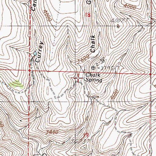 Topographic Map of Chalk Spring, OR