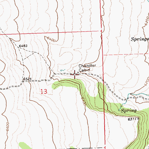 Topographic Map of Chandler Cabin, OR