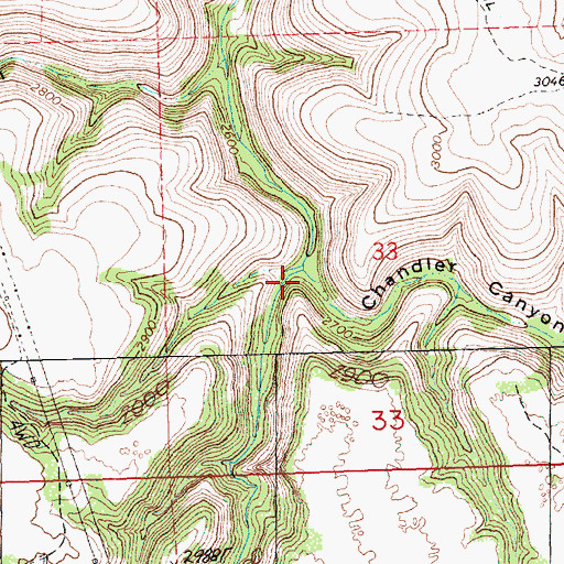 Topographic Map of Chandler Canyon, OR