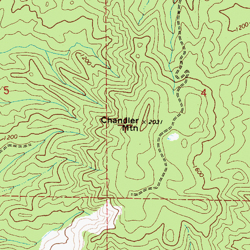 Topographic Map of Chandler Mountain, OR