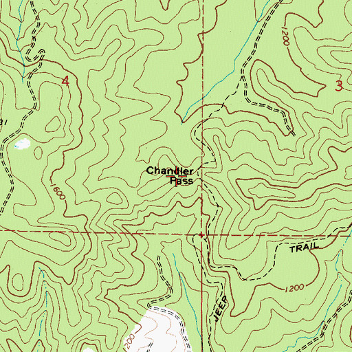 Topographic Map of Chandler Pass, OR