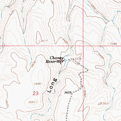 Topographic Map of Chaney Reservoir, OR