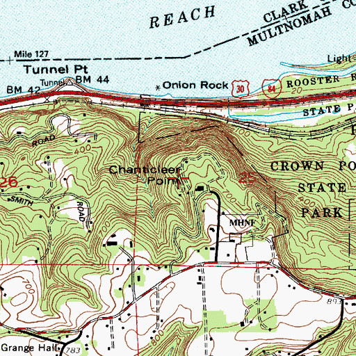 Topographic Map of Chanticleer Point, OR