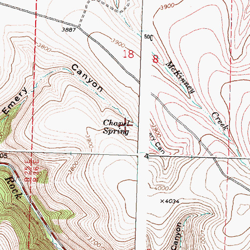 Topographic Map of Chapel Spring, OR
