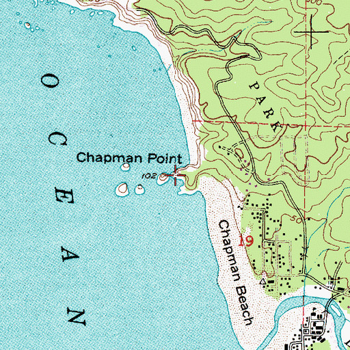 Topographic Map of Chapman Point, OR