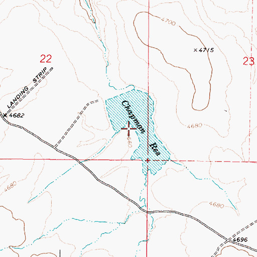 Topographic Map of Chapman Reservoir, OR