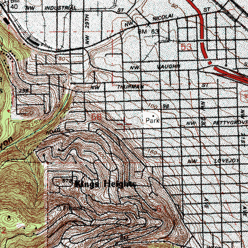 Topographic Map of Chapman Elementary School, OR