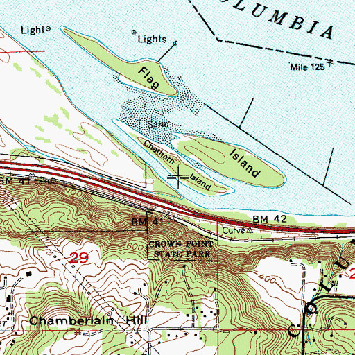 Topographic Map of Chatham Island, OR