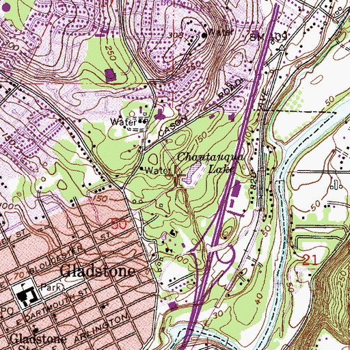 Topographic Map of Chautauqua Lake (historical), OR