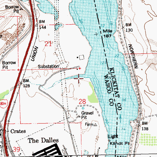 Topographic Map of Chenoweth Creek, OR