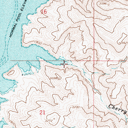 Topographic Map of Cherry Creek, OR