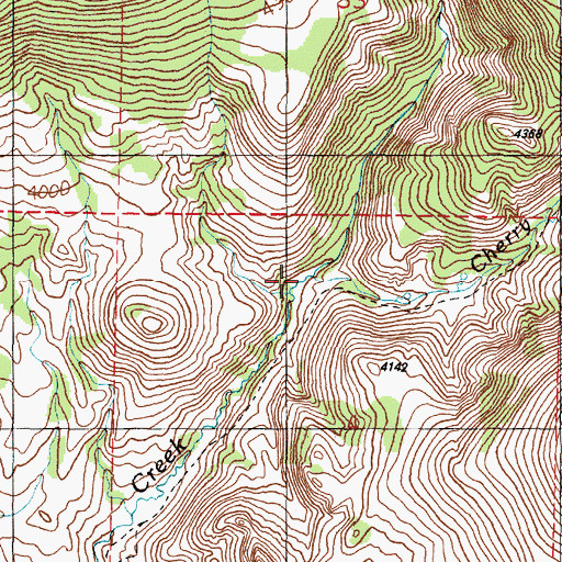 Topographic Map of Cherry Creek, OR