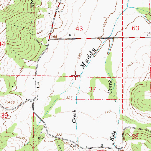 Topographic Map of Cherry Creek, OR