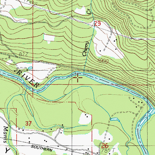 Topographic Map of Cherry Creek, OR