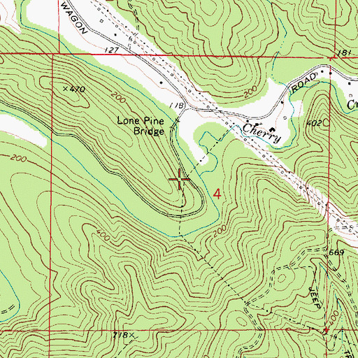Topographic Map of Cherry Creek, OR