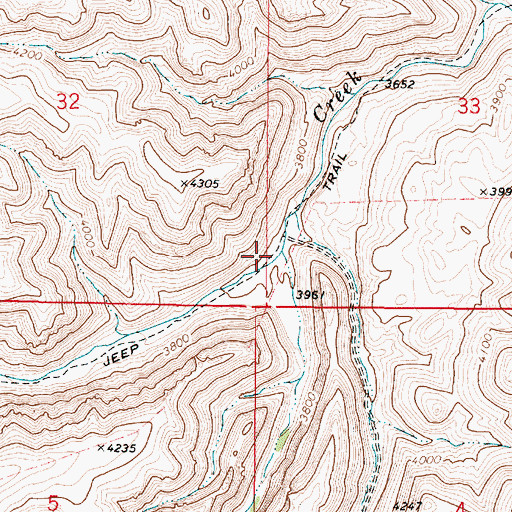 Topographic Map of Cherry Creek, OR