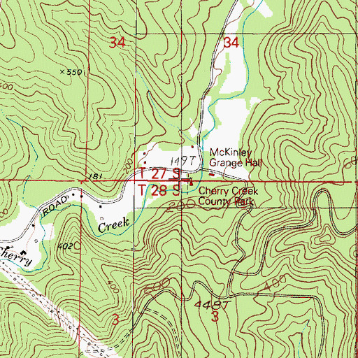 Topographic Map of Ham Bunch - Cherry Creek County Park, OR