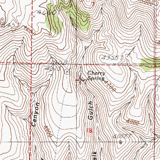 Topographic Map of Cherry Spring, OR