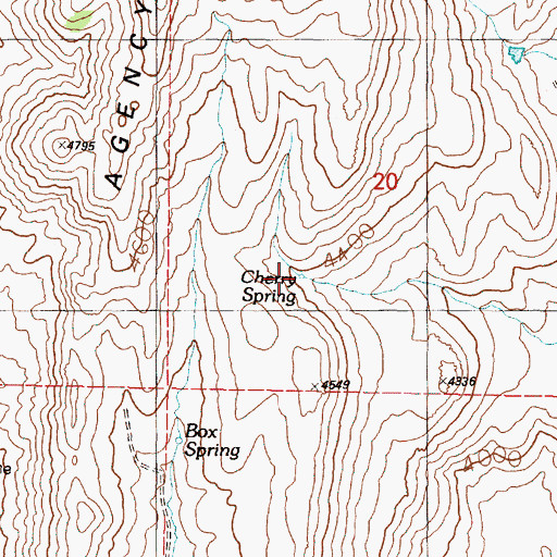 Topographic Map of Cherry Spring, OR
