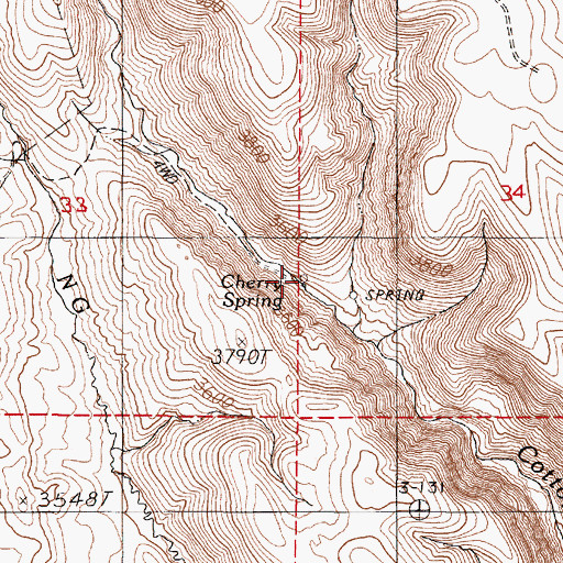 Topographic Map of Cherry Spring, OR