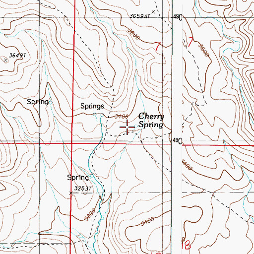 Topographic Map of Cherry Spring, OR