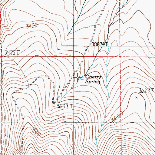 Topographic Map of Cherry Spring, OR