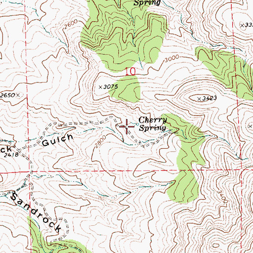 Topographic Map of Cherry Spring, OR