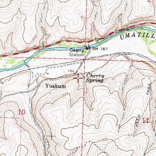 Topographic Map of Cherry Spring, OR