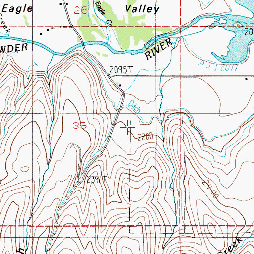 Topographic Map of Cherry Spring Creek, OR