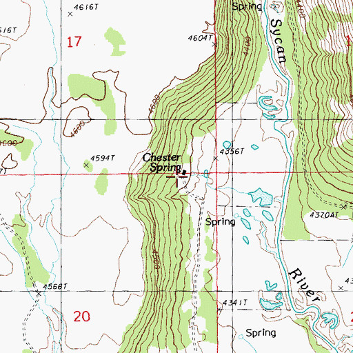 Topographic Map of Chester Spring, OR