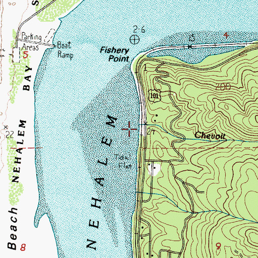 Topographic Map of Cheviot Creek, OR