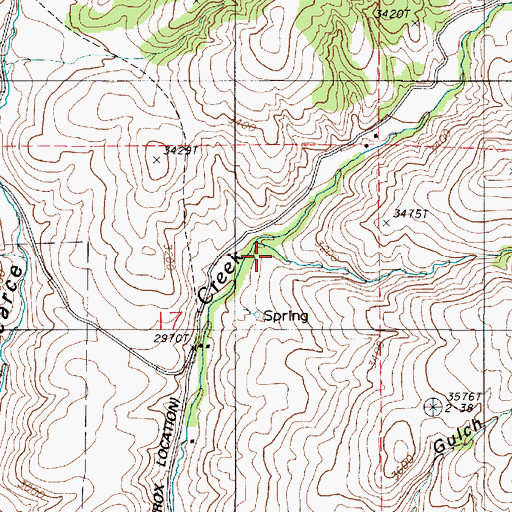 Topographic Map of Chicken Creek, OR
