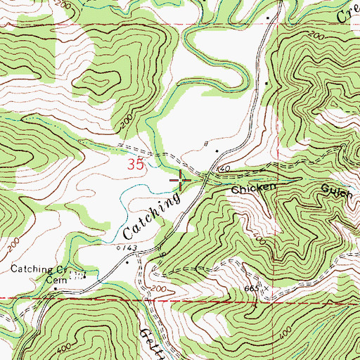Topographic Map of Chicken Gulch, OR