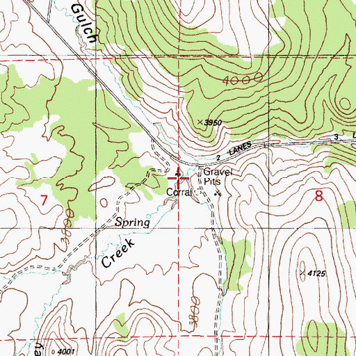 Topographic Map of Chimney Creek, OR