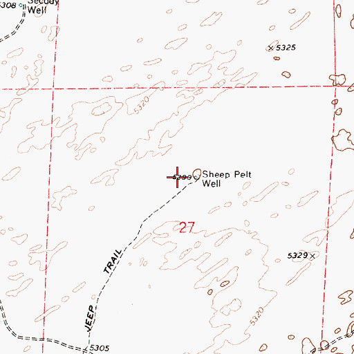 Topographic Map of Sheep Pelt Well, AZ