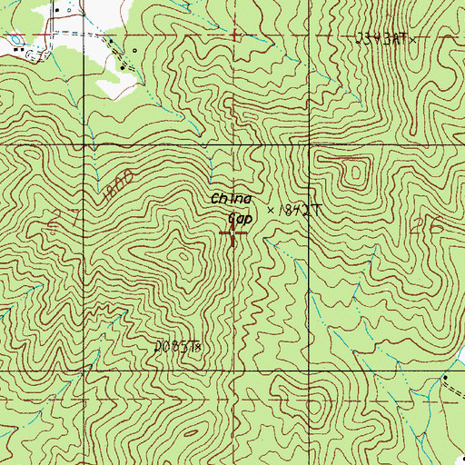 Topographic Map of China Gap, OR