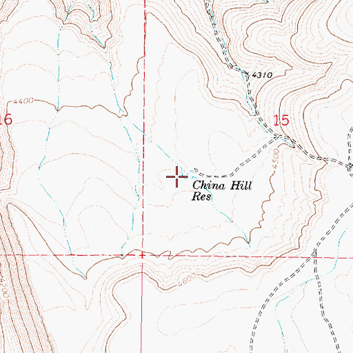 Topographic Map of China Hill Reservoir, OR