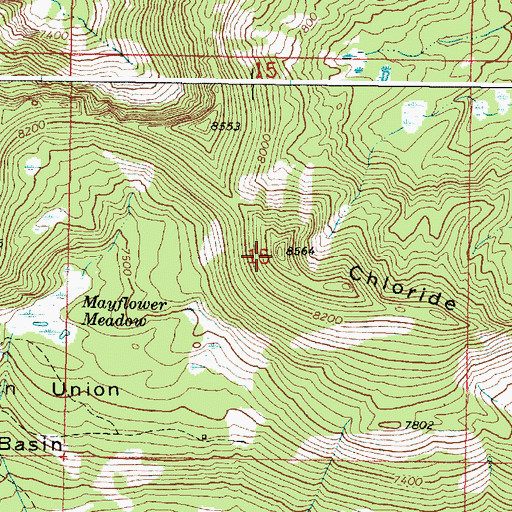 Topographic Map of Chloride Ridge, OR