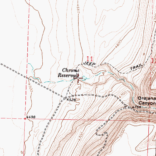 Topographic Map of Chrome Reservoir, OR