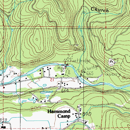 Topographic Map of Church Creek, OR