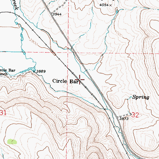 Topographic Map of Circle Bar, OR