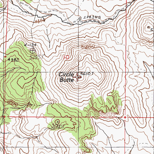 Topographic Map of Circle Butte, OR