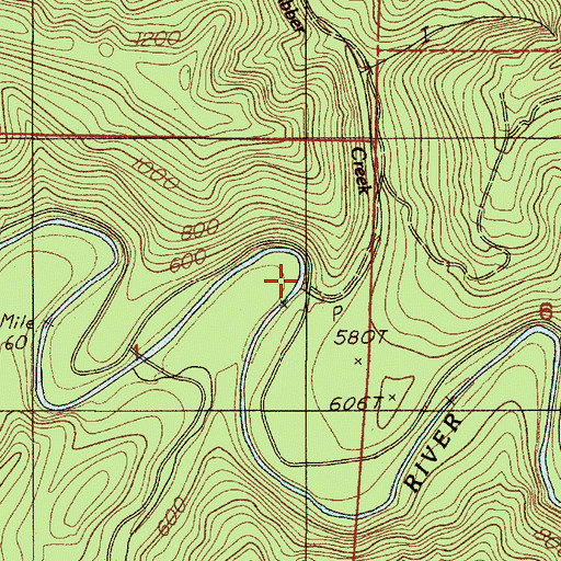 Topographic Map of Clabber Creek, OR